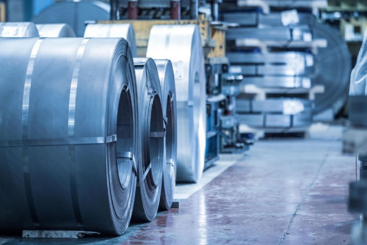 Coiled steel sheet in a factory