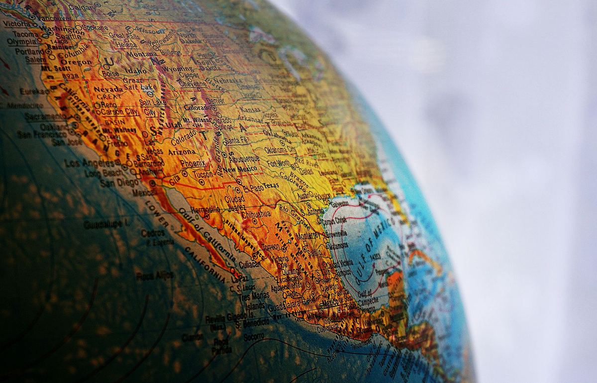 Desk globe, close-up